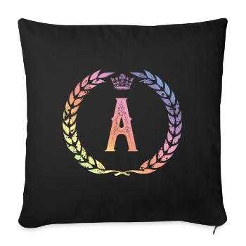 A letter wreath - Sofa pillowcase 17,3'' x 17,3'' (45 x 45 cm) - black - Front