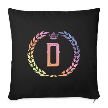 D Letter Wreath - Sofa pillowcase 17,3'' x 17,3'' (45 x 45 cm) - black - Front