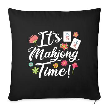 Cadeau pour les fans de Mahjong - Housse de coussin décorative 45 x 45 cm - noir - Devant