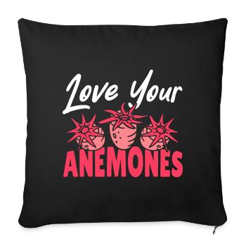 Sea Anemones Gift - Sofa pillowcase 17,3'' x 17,3'' (45 x 45 cm) - black - Front