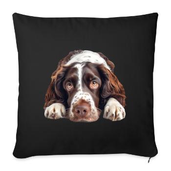 English Springer Spaniel - Sofa pillowcase 17,3'' x 17,3'' (45 x 45 cm) - black - Front