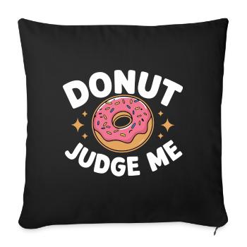 Donut Donuts Candy Bagel - Sofa pillowcase 17,3'' x 17,3'' (45 x 45 cm) - black - Front