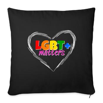 Idée cadeau de conception de t-shirt LGBT Matters Pride - Housse de coussin décorative 45 x 45 cm - noir - Devant