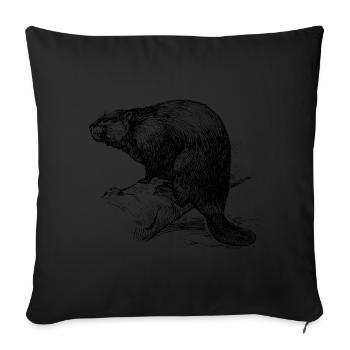 Le castor - Housse de coussin décorative 45 x 45 cm - noir - Devant