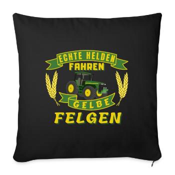Echte Helden - Sofakissenbezug 45 x 45 cm - Schwarz - Vorne