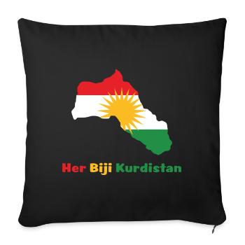 Her biji Kurdistan Kurdisch Geschenk Heimat - Sofakissenbezug 45 x 45 cm - Schwarz - Vorne