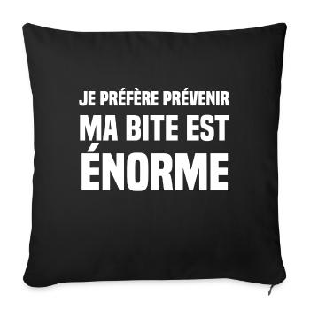 Homme Ma Bite Est énorme Cadeau Humour - Housse de coussin décorative 45 x 45 cm - noir - Devant