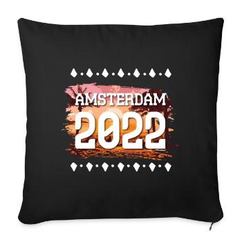 Amsterdam 2022 - Sofa pillowcase 17,3'' x 17,3'' (45 x 45 cm) - black - Front