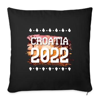 Croatia 2022 - Sofa pillowcase 17,3'' x 17,3'' (45 x 45 cm) - black - Front