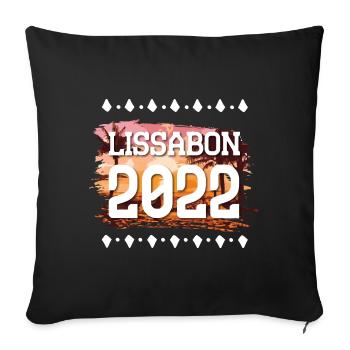 Lisbon 2022 - Sofa pillowcase 17,3'' x 17,3'' (45 x 45 cm) - black - Front