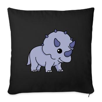 Bande dessinée Dinosaur triceratops - Housse de coussin décorative 45 x 45 cm - noir - Devant