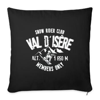 Val d Isere snow rider club - Housse de coussin décorative 45 x 45 cm - noir - Devant
