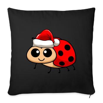 Ladybug Comic Christmas - Sofa pillowcase 17,3'' x 17,3'' (45 x 45 cm) - black - Front