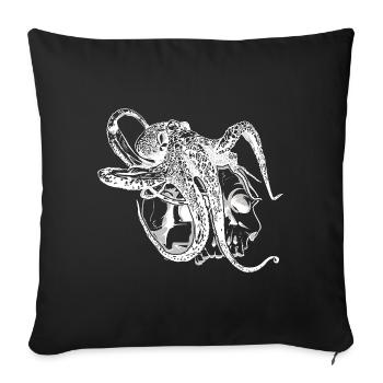 Octopus octopus on a skull gift - Sofa pillowcase 17,3'' x 17,3'' (45 x 45 cm) - black - Front