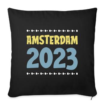 Amsterdam 2023 - Sofa pillowcase 17,3'' x 17,3'' (45 x 45 cm) - black - Front