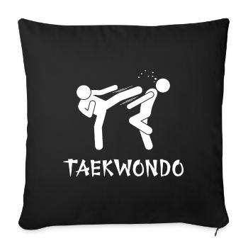 Taekwondo - Housse de coussin décorative 45 x 45 cm - noir - Devant