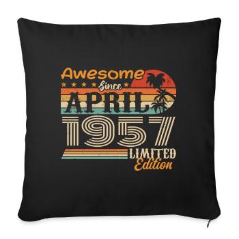 Les légendes sont nées en avril 1957 - Housse de coussin décorative 45 x 45 cm - noir - Devant