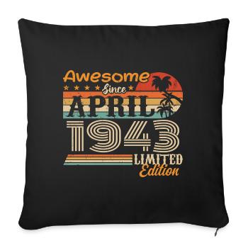Les légendes sont nées en avril 1943 - Housse de coussin décorative 45 x 45 cm - noir - Devant