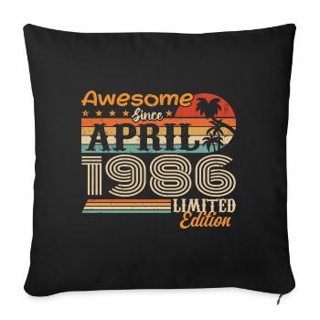 Les légendes sont nées en avril 1986 - Housse de coussin décorative 45 x 45 cm - noir - Devant