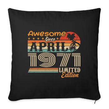 Les légendes sont nées en avril 1971 - Housse de coussin décorative 45 x 45 cm - noir - Devant