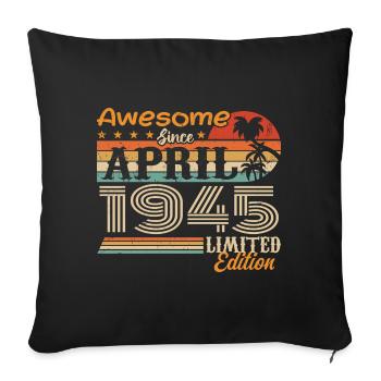 Les légendes sont nées en avril 1945 - Housse de coussin décorative 45 x 45 cm - noir - Devant