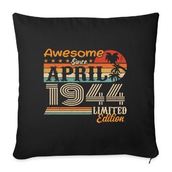 Les légendes sont nées en avril 1944 - Housse de coussin décorative 45 x 45 cm - noir - Devant