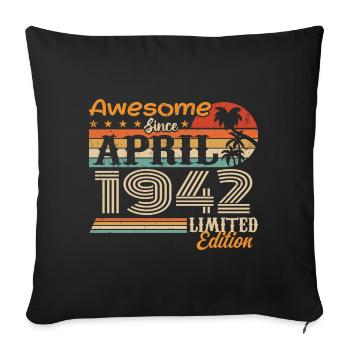 Les légendes sont nées en avril 1942 - Housse de coussin décorative 45 x 45 cm - noir - Devant