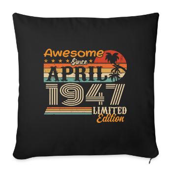 Les légendes sont nées en avril 1947 - Housse de coussin décorative 45 x 45 cm - noir - Devant