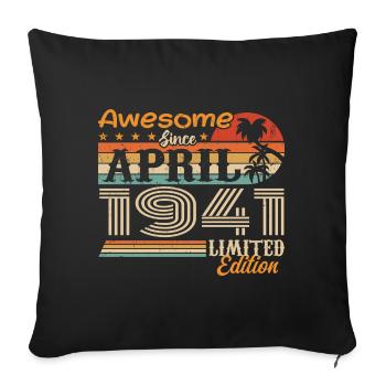 Les légendes sont nées en avril 1941 - Housse de coussin décorative 45 x 45 cm - noir - Devant