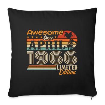 Les légendes sont nées en avril 1966 - Housse de coussin décorative 45 x 45 cm - noir - Devant