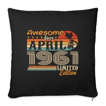 Les légendes sont nées en avril 1961 - Housse de coussin décorative 45 x 45 cm - noir - Devant