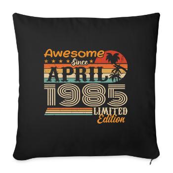 Les légendes sont nées en avril 1985 - Housse de coussin décorative 45 x 45 cm - noir - Devant