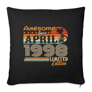 Les Légendes sont nées en avril 1998 - Housse de coussin décorative 45 x 45 cm - noir - Devant