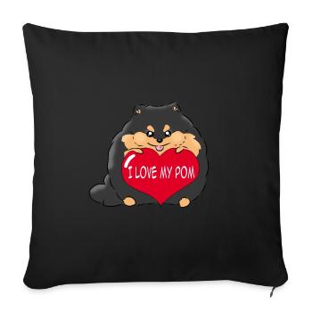 I love my Pom Black Tan - Sofa pillowcase 17,3'' x 17,3'' (45 x 45 cm) - black - Front
