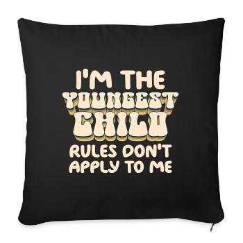 Family Kids Siblings Funny Gift Idea - Sofa pillowcase 17,3'' x 17,3'' (45 x 45 cm) - black - Front