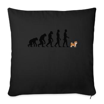 Shiba Inu - Sofa pillowcase 17,3'' x 17,3'' (45 x 45 cm) - black - Front