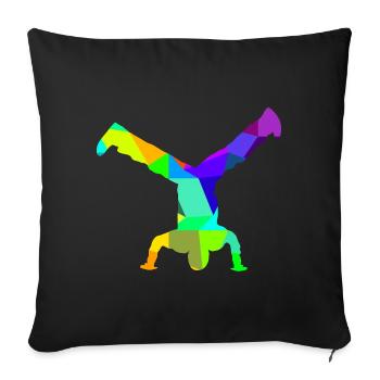 Breakdance Rainbow Colors Polygon Sport - Sofa pillowcase 17,3'' x 17,3'' (45 x 45 cm) - black - Front