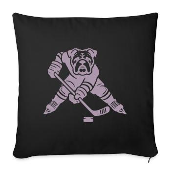 Bulldogge Eishockey Silhouette minimalistisch - Sofa pillowcase 17,3'' x 17,3'' (45 x 45 cm) - black - Front