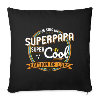 I'm a Super Cool Super Dad - Father's Day - Sofa pillowcase 17,3'' x 17,3'' (45 x 45 cm) - black - Front