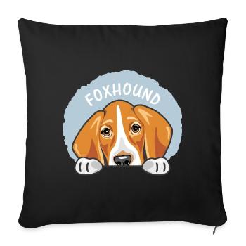 Peeking cute sad foxhound - Sofa pillowcase 17,3'' x 17,3'' (45 x 45 cm) - black - Front