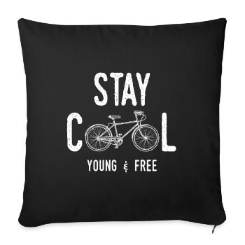 Vélo de course à deux roues cadeau de câble - Housse de coussin décorative 45 x 45 cm - noir - Devant