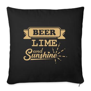 BEER LIME ET SOLEIL - Housse de coussin décorative 45 x 45 cm - noir - Devant