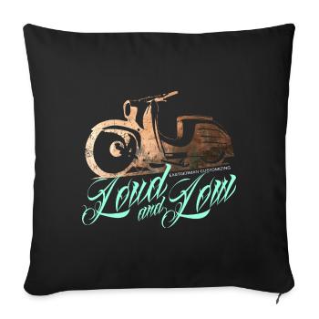Ostmoped KR51 vintage Kupfer Edition Design DDR - Sofakissenbezug 45 x 45 cm - Schwarz - Vorne