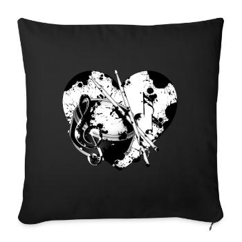 Cœur de batterie - Housse de coussin décorative 45 x 45 cm - noir - Devant
