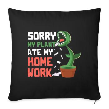 My Plant Ate My Homework Venus Piège à mouche Drôle - Housse de coussin décorative 45 x 45 cm - noir - Devant