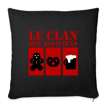 Le clan des Alsaciens - Housse de coussin décorative 45 x 45 cm - noir - Devant