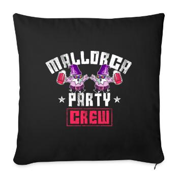 Mallorca Party Crew - Sofa pillowcase 17,3'' x 17,3'' (45 x 45 cm) - black - Front