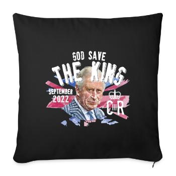 Charles III T-shirt - Sofa pillowcase 17,3'' x 17,3'' (45 x 45 cm) - black - Front