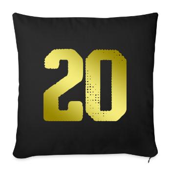Maillot 20 Numéro - Housse de coussin décorative 45 x 45 cm - noir - Devant