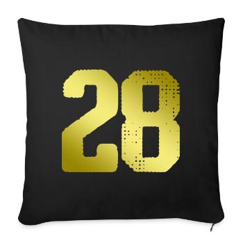 28 Number jersey - Sofa pillowcase 17,3'' x 17,3'' (45 x 45 cm) - black - Front